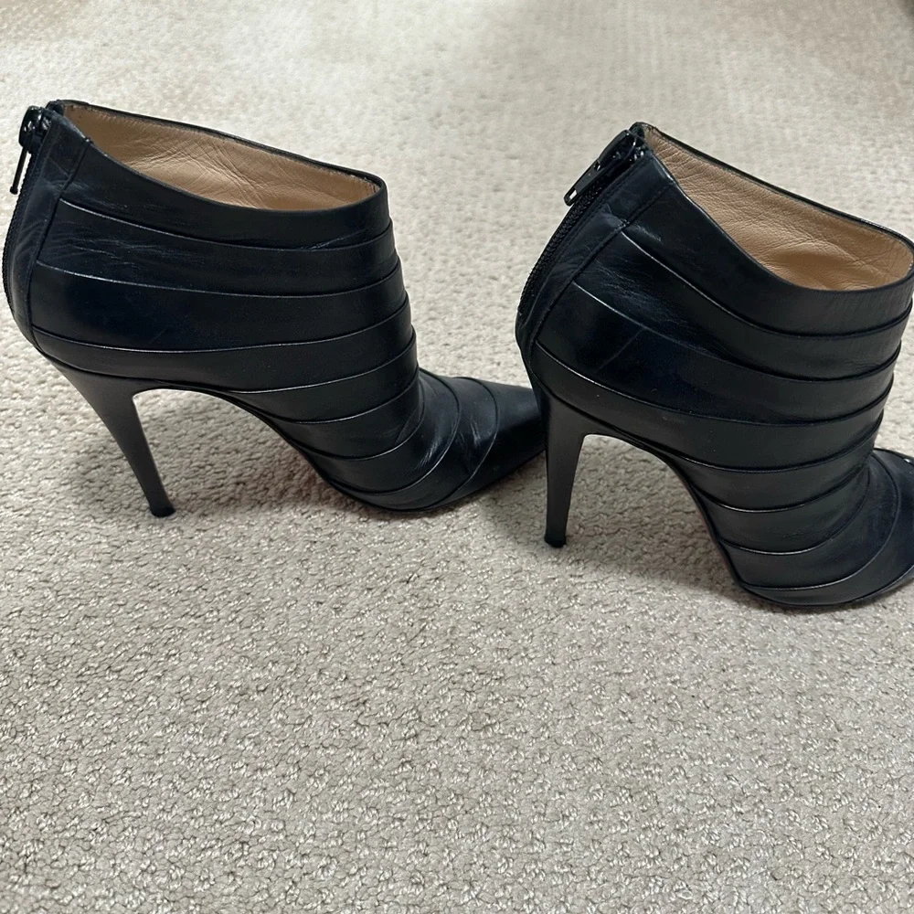 Christian Louboutin Black Leather Ankle Booties - Picture 3 of 4